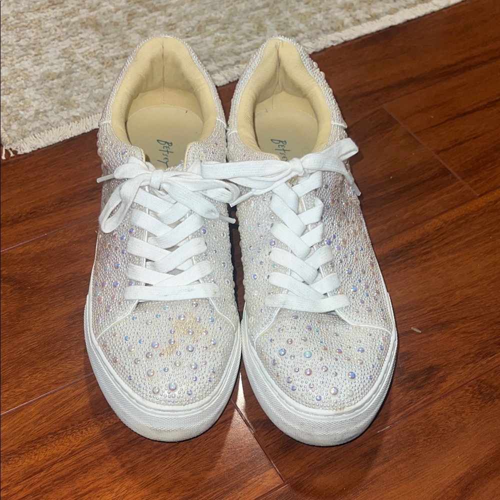 Betsey Johnson Pearl Beaded Women's Sneakers